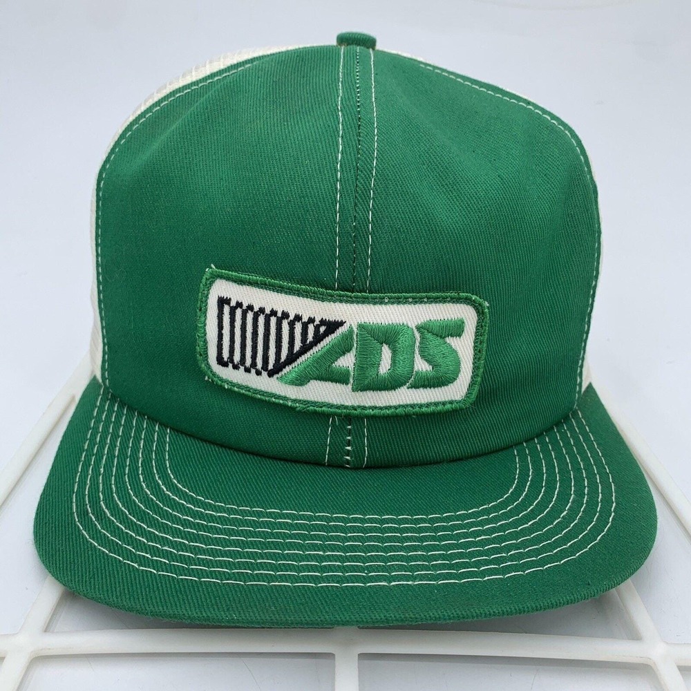 Vintage K-Brand ADS Snapback Trucker Hat Mesh Back‎ Green White